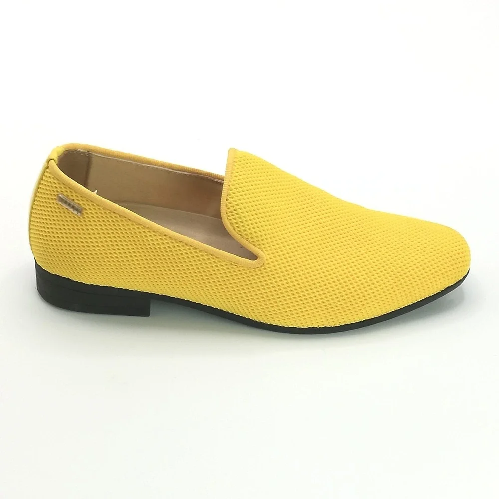 Uubaris Shoes Mens Loafer Dress Walking Yellow‎ Textile Slip On Casual 7.5 NEW